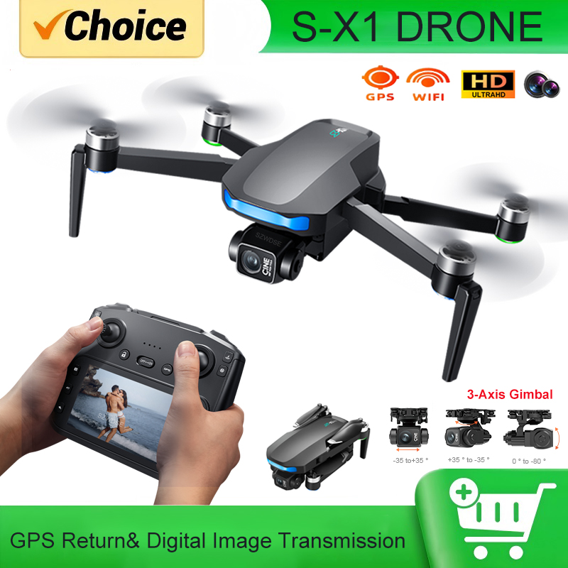 Drone Gimbal 3 Axis - Drone GPS S-X1 MAX con stabilizzatore